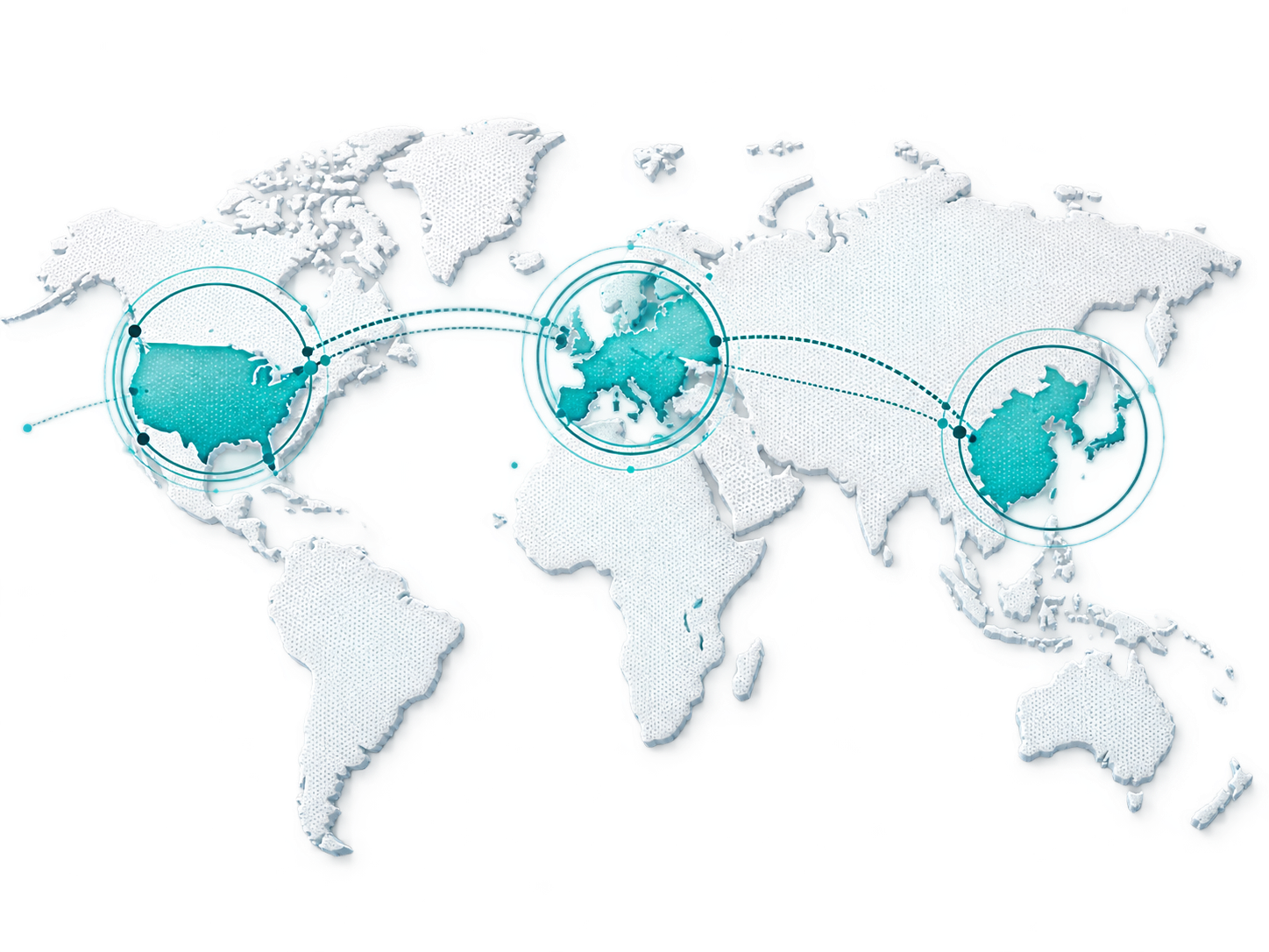 Presencia comercial internacional de TACOI en USA, Europa y Asia